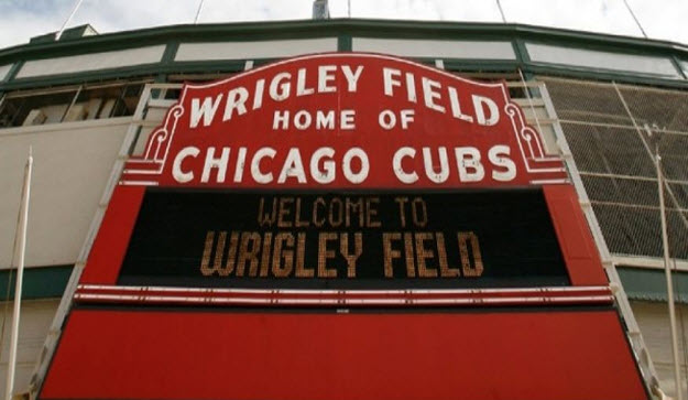 Wrigley Field Home of Chicago Cubs Sign