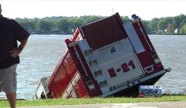 Stolen Firetruck Ends Up In Mississippi River