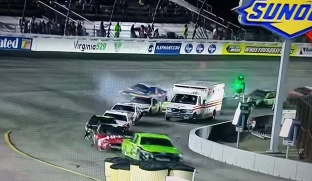 Ambulance Causes NASCAR Crash