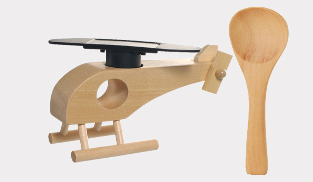 Wooden Spoon and Wooden Helicopter