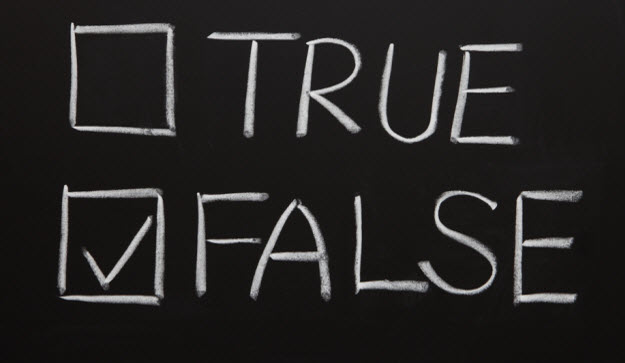 True and False text on chalkboard with False Checked