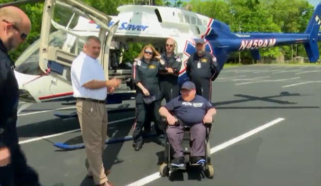 First Responders Thank Disabled Man with Surprise Helicopter Ride