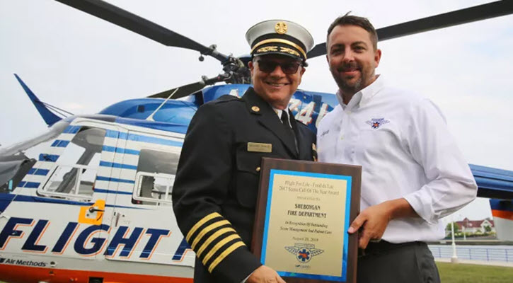 Sheboygan Fire Department Receives Award from Flight For Life