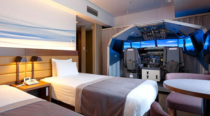 Book Your Hotel Room with a Life Size Flight Simulator